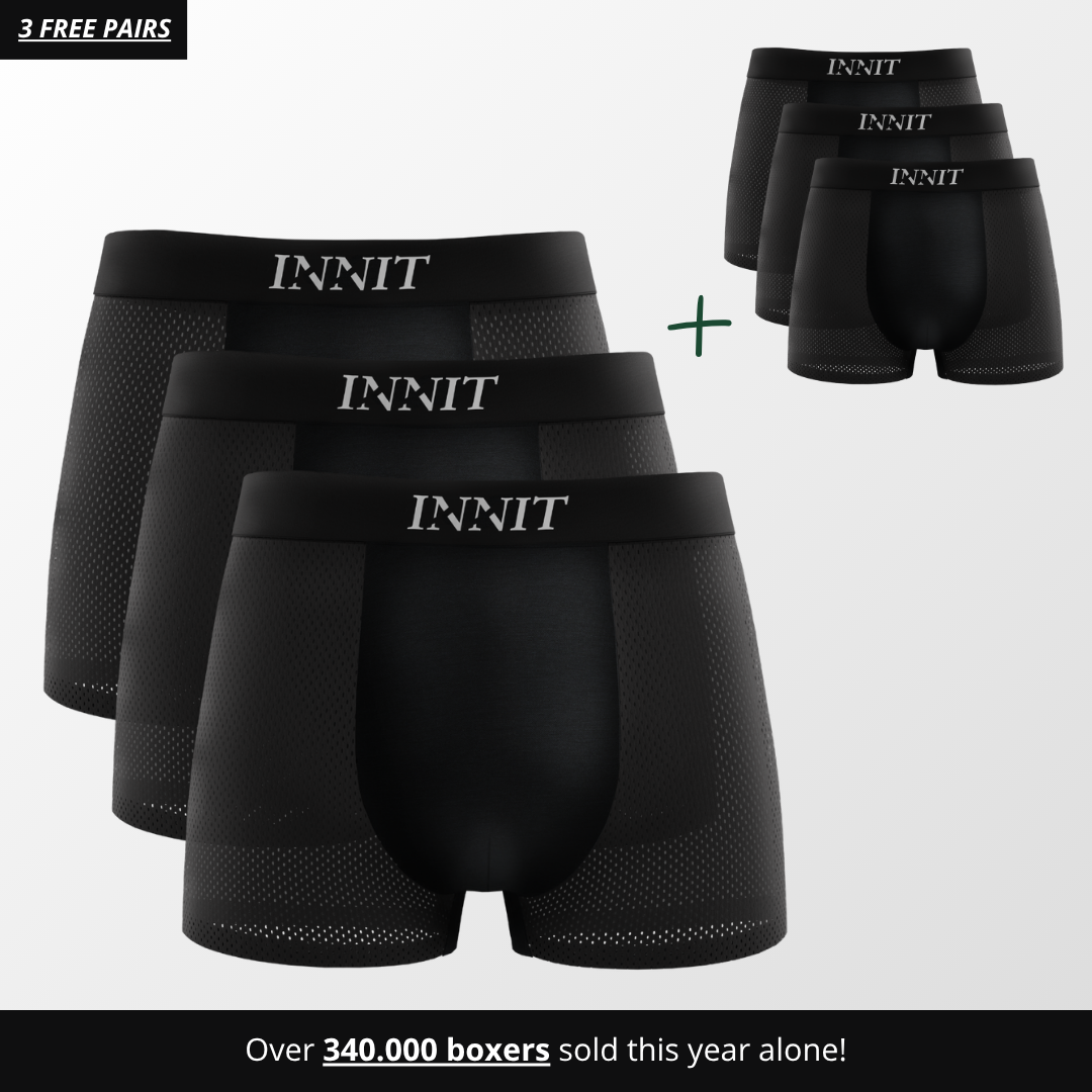 INNIT Bamboo Boxers 3-Pack Black | + 3 FREE