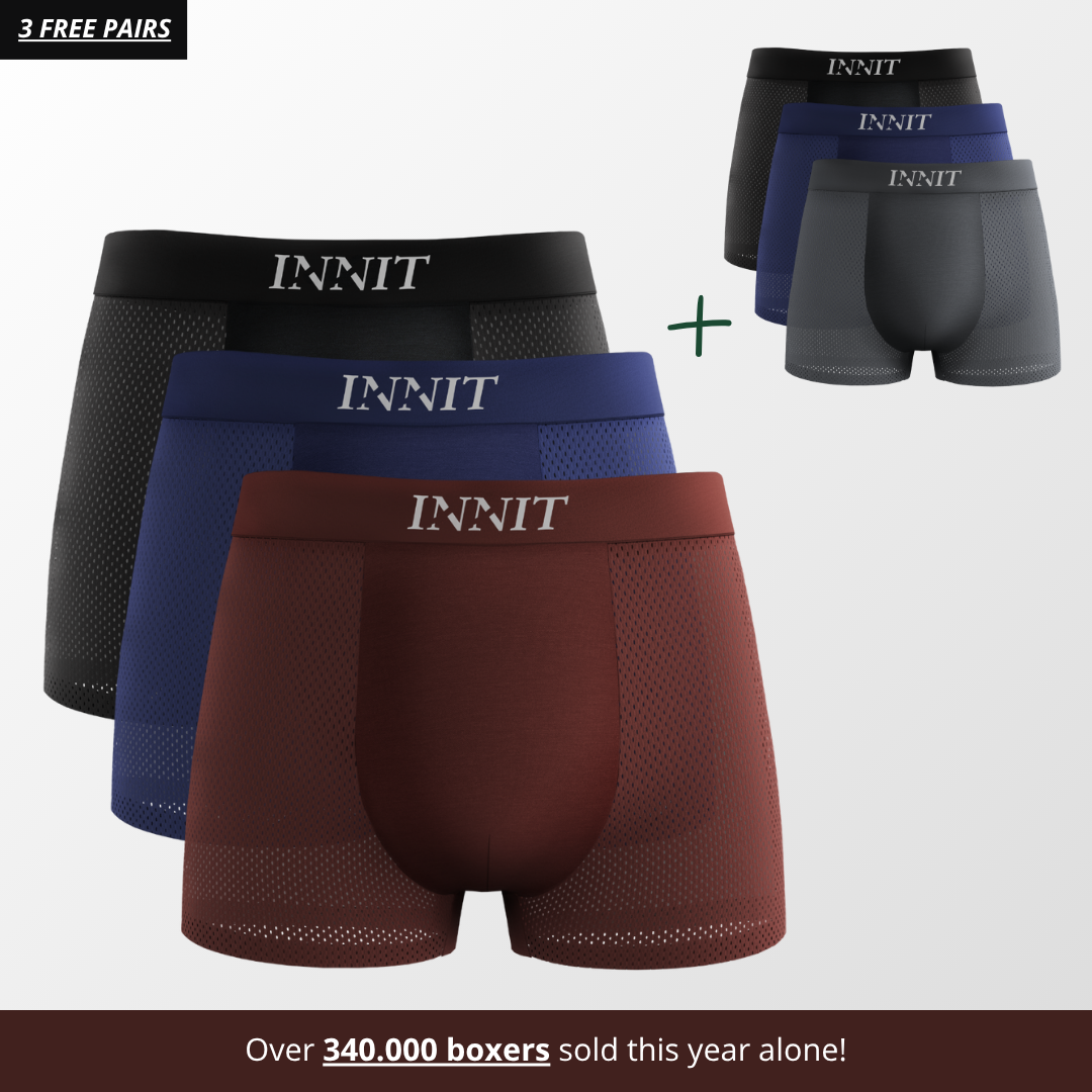 INNIT Bamboo Boxers 3-Pack Multicolour | + 3 FREE