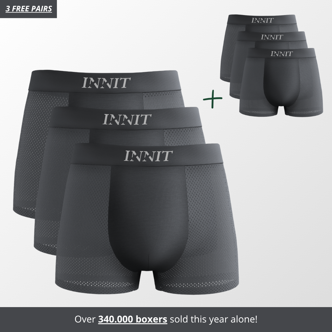 INNIT Bamboo Boxers 3-Pack Grey | + 3 FREE